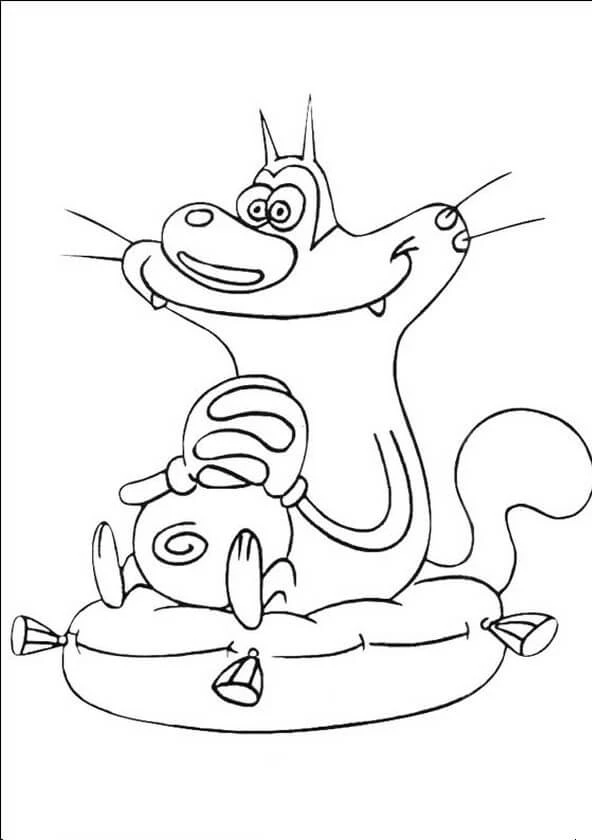 Oggy boyama sayfası – el becerilerini geliştirir, boyama çalışması