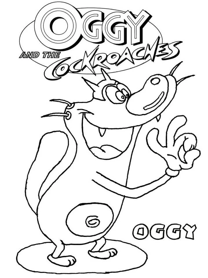 Oggy boyama sayfası – sanatsal çalışma, çocuklar için