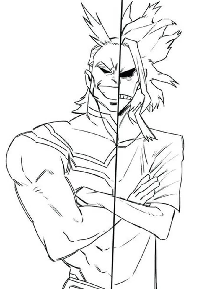 All Might boyama sayfası – eğlenceli etkinlik, el becerilerini geliştirir