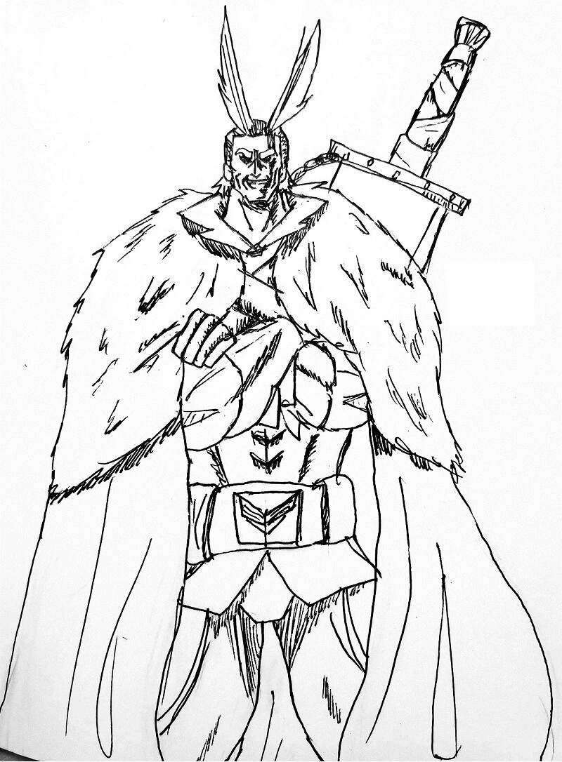 All Might boyama sayfası – okul öncesi, evde etkinlik