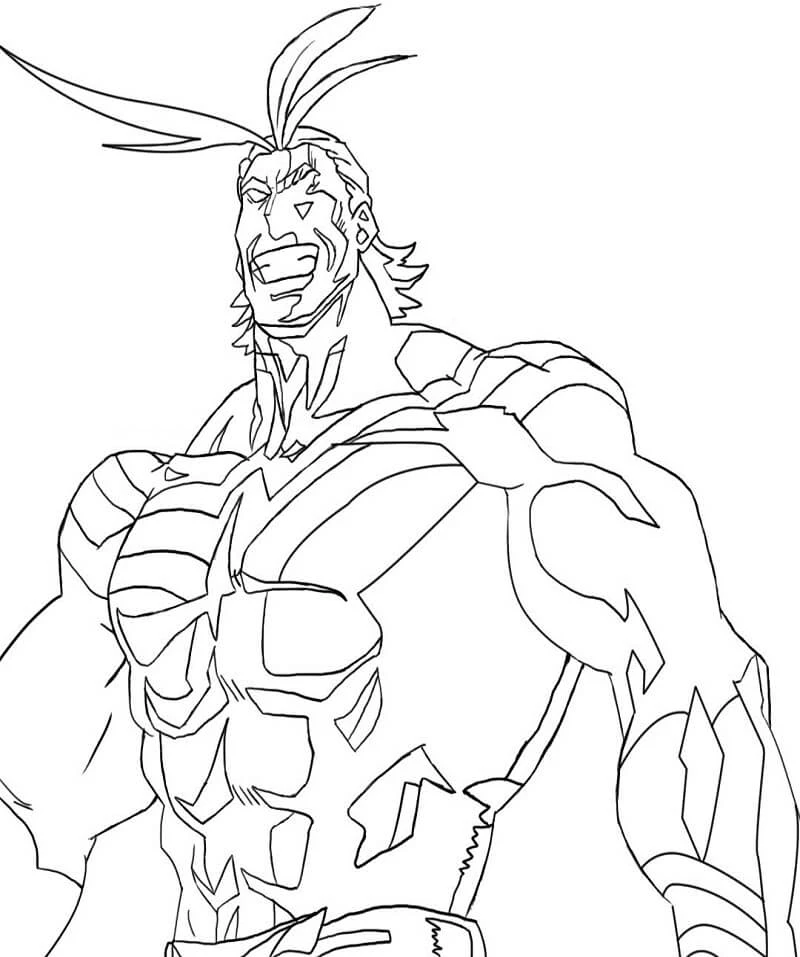 All Might boyama sayfası – eğitici aktivite, yaratıcılık