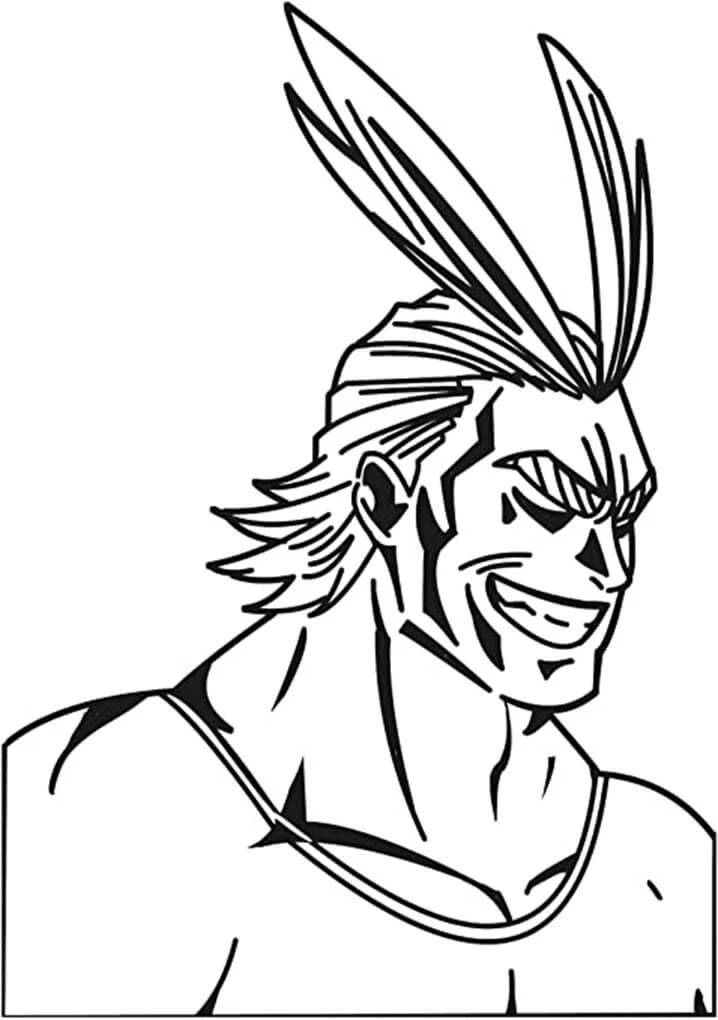 All Might boyama sayfası – çocuk aktivitesi, PDF indir