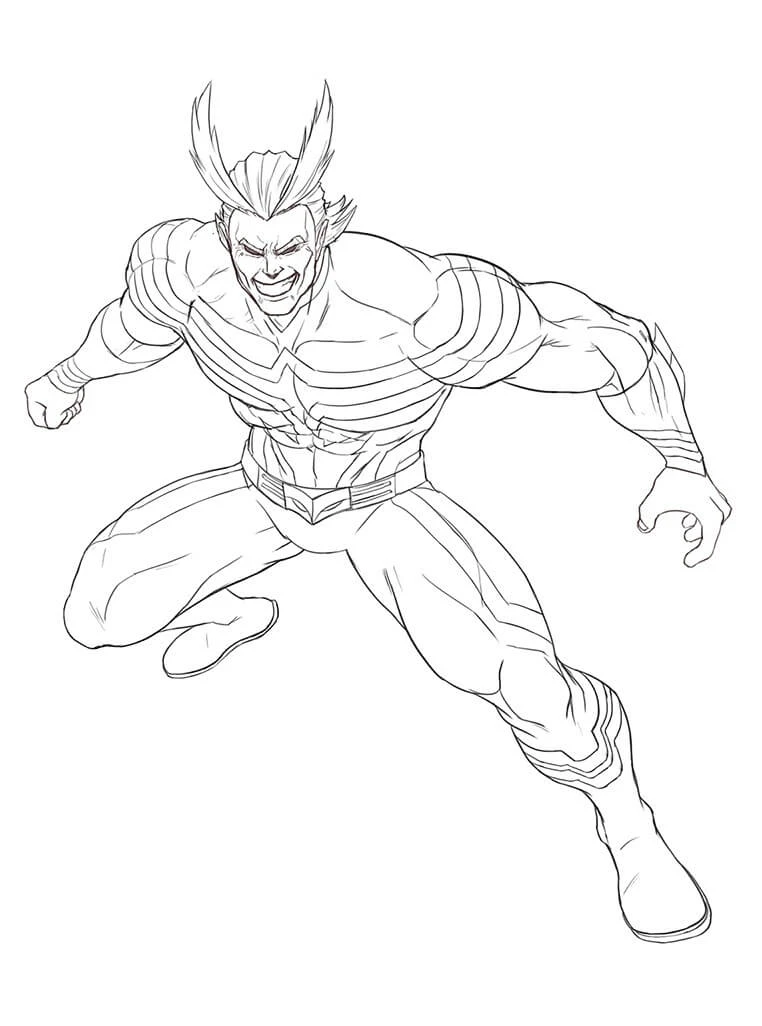 All Might boyama sayfası – sanatsal çalışma, çocuklar için