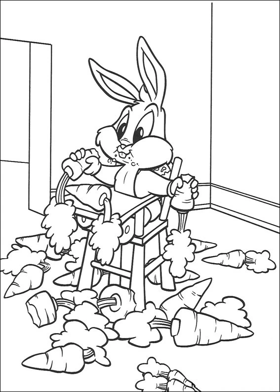 Bebek Looney Şarkıları boyama sayfası – basit çizim, kolay boyama