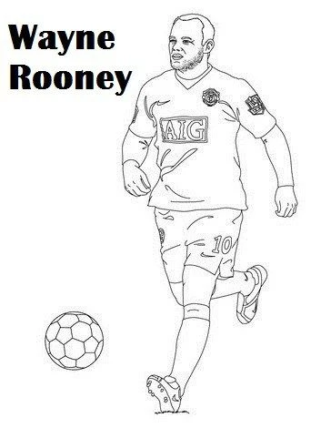 Wayne Rooney boyama sayfası – basit çizim, kolay boyama