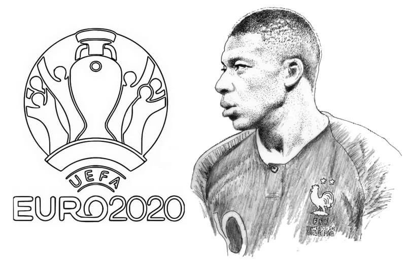 Mbappe boyama sayfası – boyama etkinliği, çocuk aktivitesi