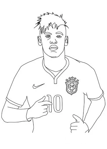 Neymar boyama sayfası – keyifli zaman, renkli çizimler