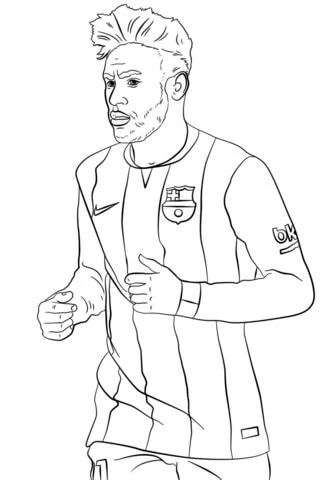 Neymar boyama sayfası – evde etkinlik, ücretsiz yazdır