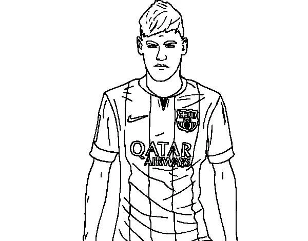Neymar boyama sayfası – çocuk aktivitesi, PDF indir