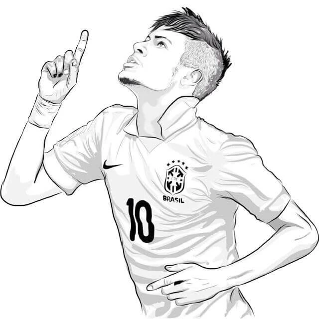Neymar boyama sayfası – yaratıcılık, eğlenceli etkinlik