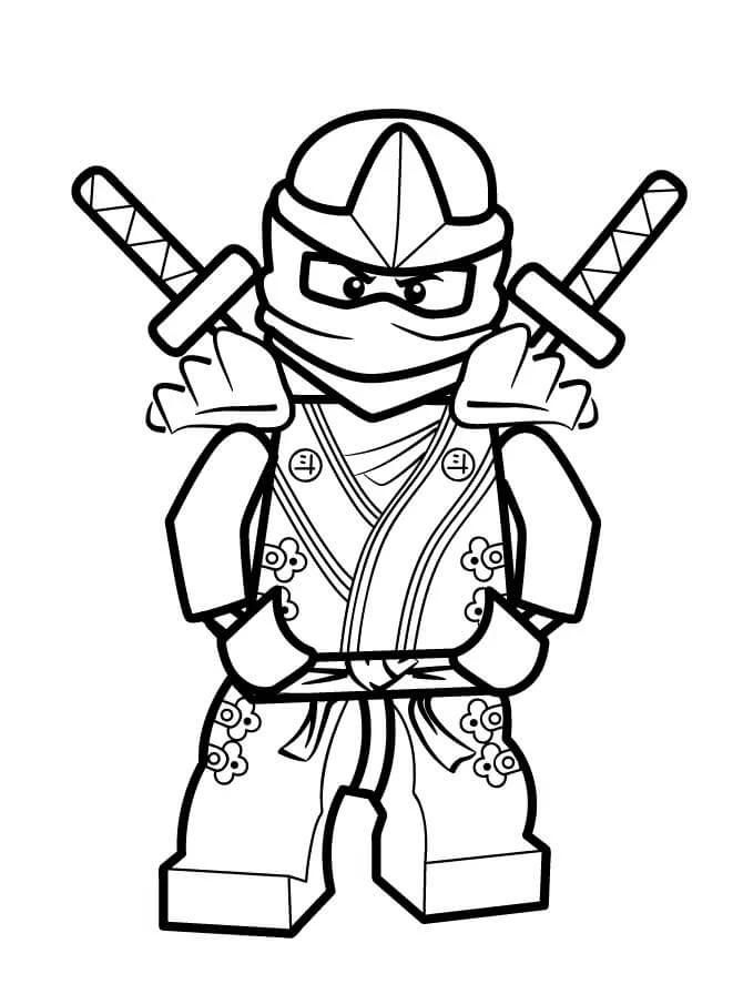 Ninja boyama sayfası – sevimli karakter, sanatsal çalışma