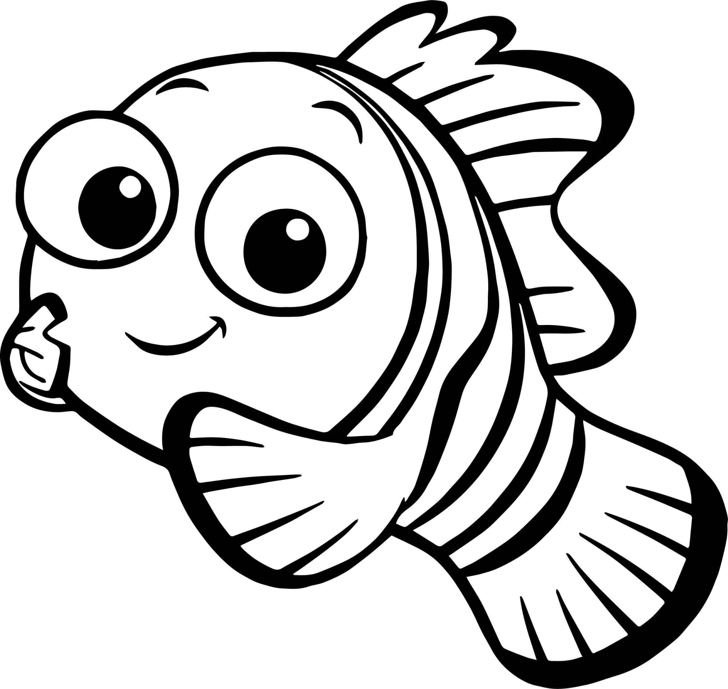 Nemo boyama sayfası – boyama çalışması, yaratıcılığı geliştirir