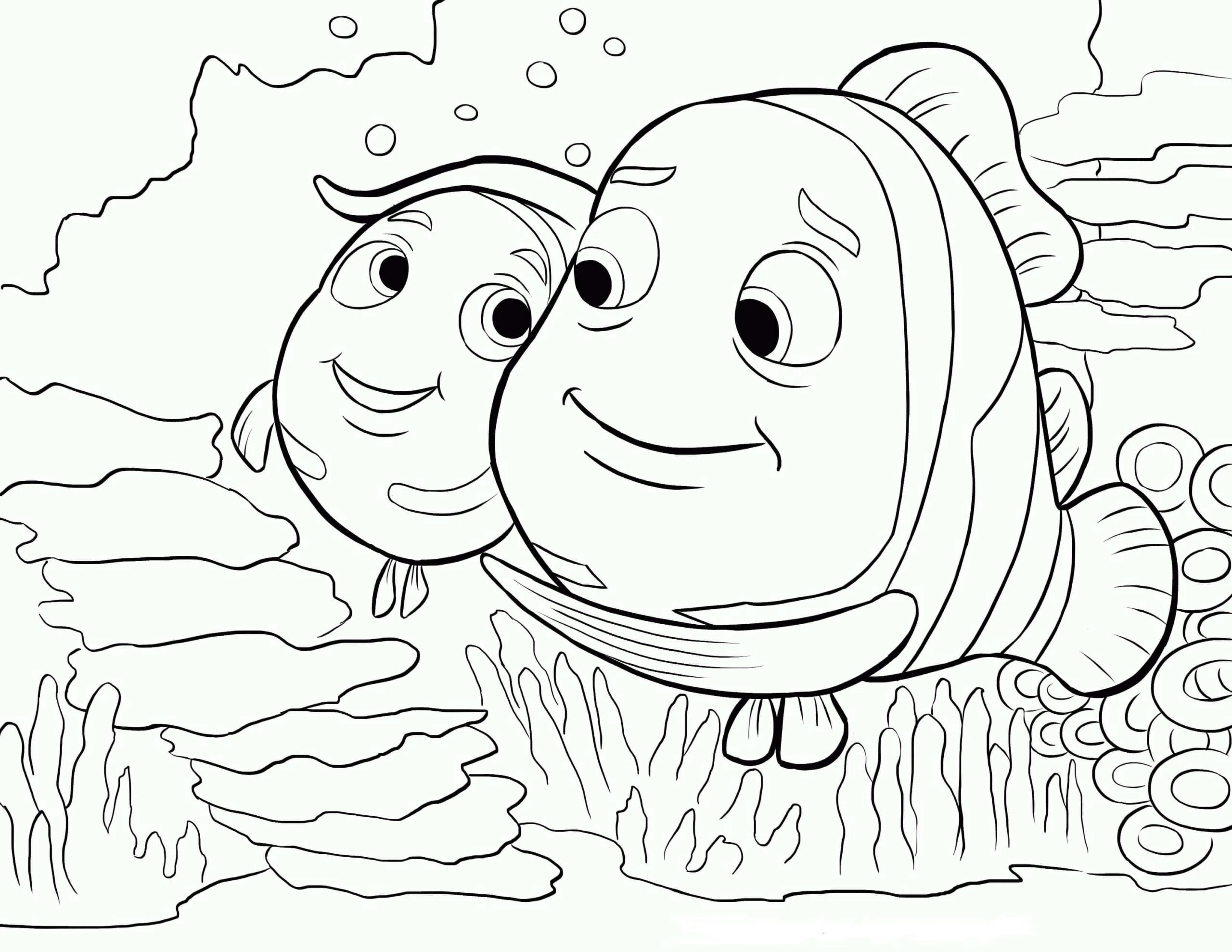 Nemo boyama sayfası – çocuklar için, çizgi film temalı