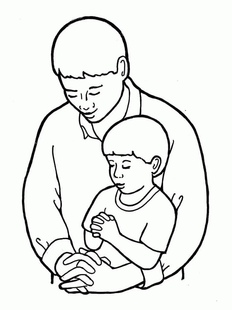 Baba boyama sayfası – boyama etkinliği, çocuk aktivitesi