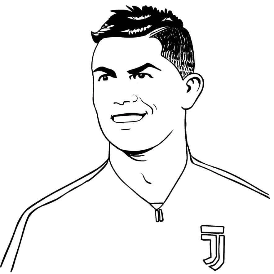 Cristiano Ronaldo boyama sayfası – çizgi film temalı, basit çizim