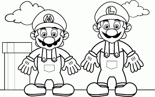 Süper Mario boyama sayfası – evde etkinlik, ücretsiz yazdır