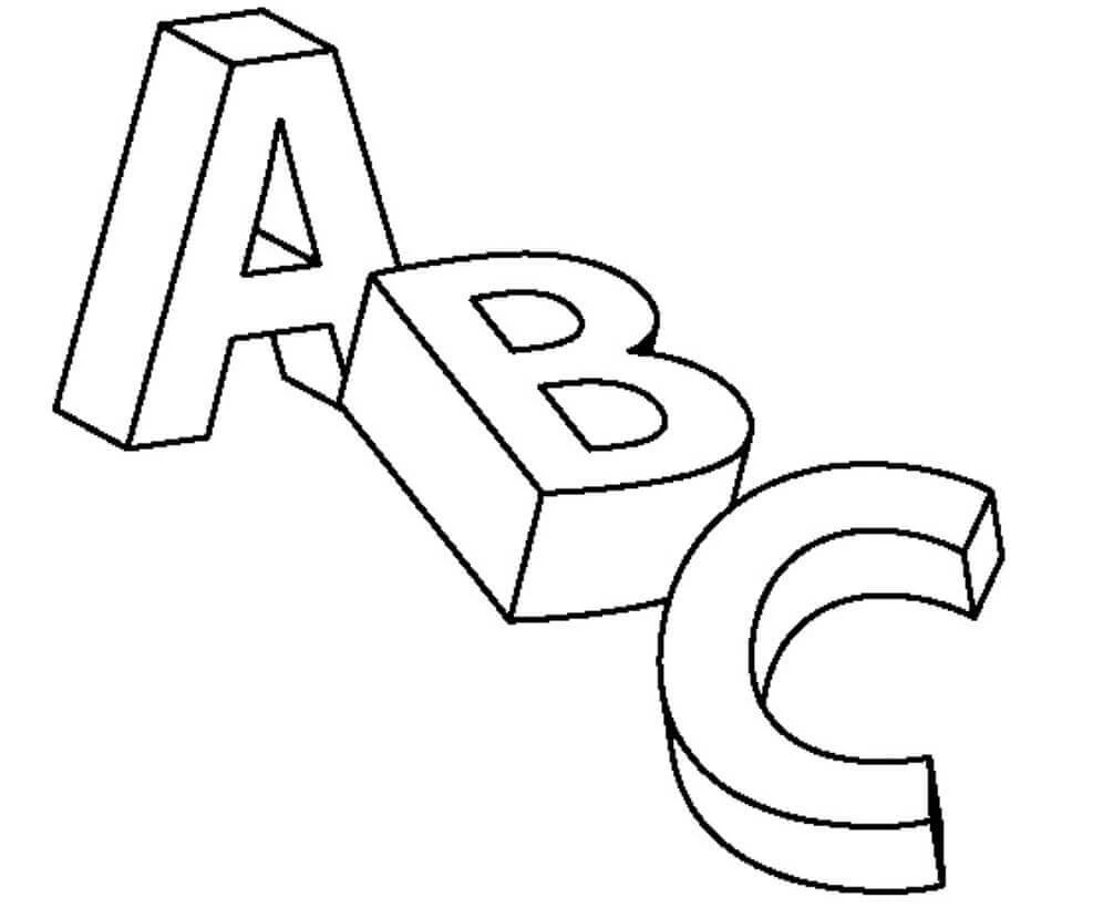 ABC boyama sayfası – sanatsal çalışma, çocuklar için