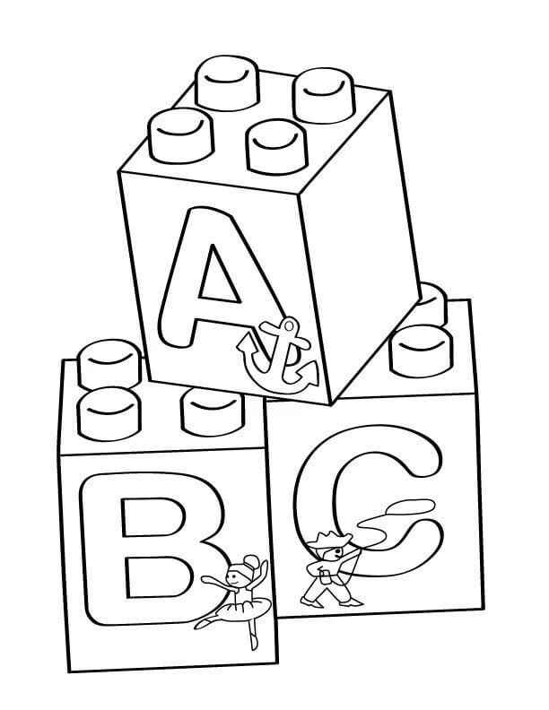 ABC boyama sayfası – basit çizim, kolay boyama