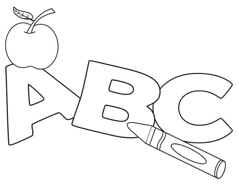 ABC boyama sayfası – kolay boyama, eğitici aktivite