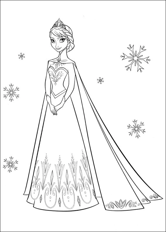 Frozen (Karlar Ülkesi) boyama sayfası – sevimli karakter, sanatsal çalışma