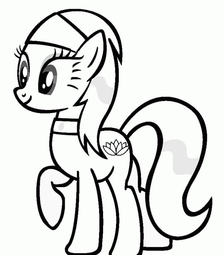 Pony boyama sayfası – kolay boyama, eğitici aktivite