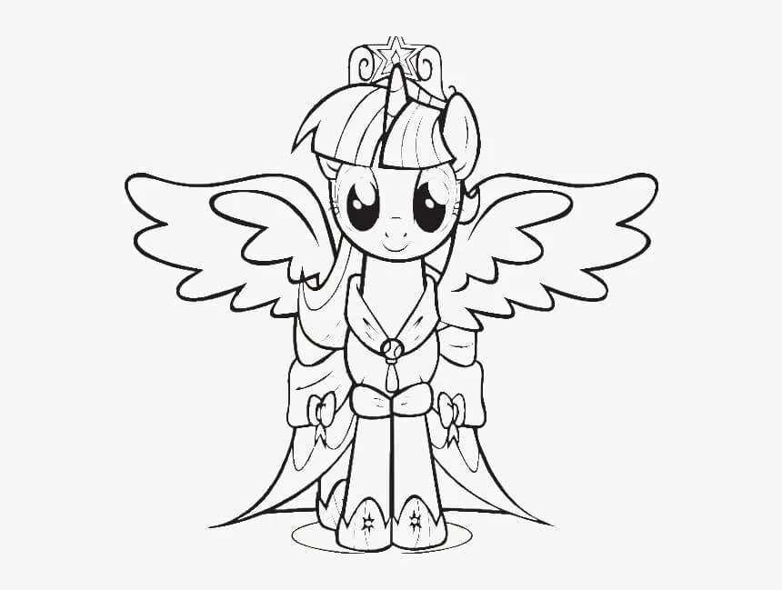 Pony boyama sayfası – sevimli karakter, sanatsal çalışma