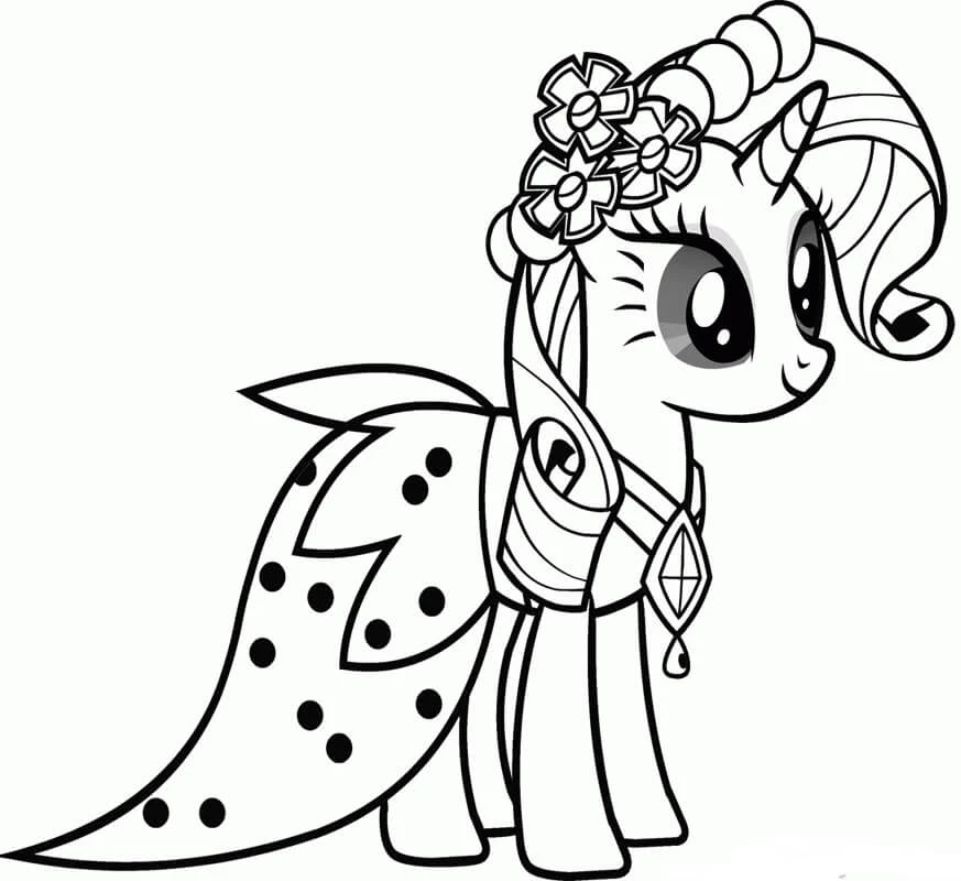 Pony boyama sayfası – eğitici aktivite, yaratıcılık