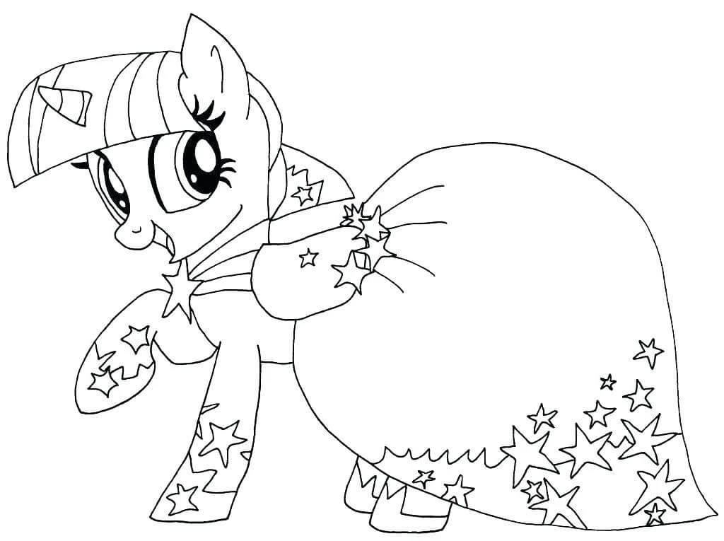Pony boyama sayfası – el becerilerini geliştirir, boyama çalışması