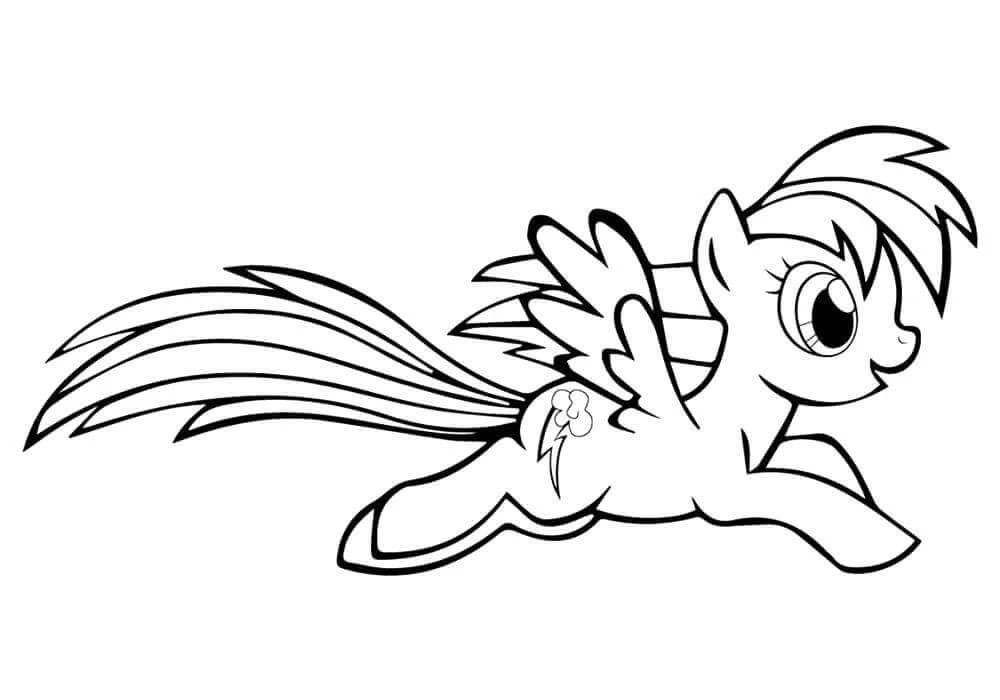 Pony boyama sayfası – keyifli zaman, renkli çizimler