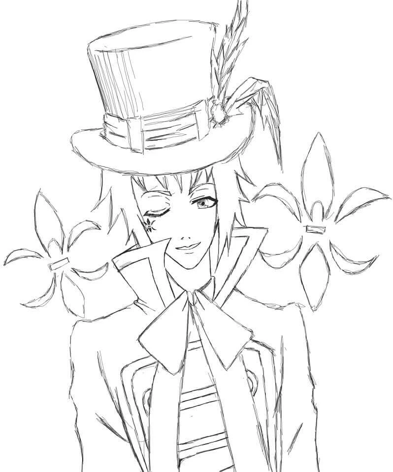 Black Butler boyama sayfası – yaratıcılığı geliştirir, keyifli zaman