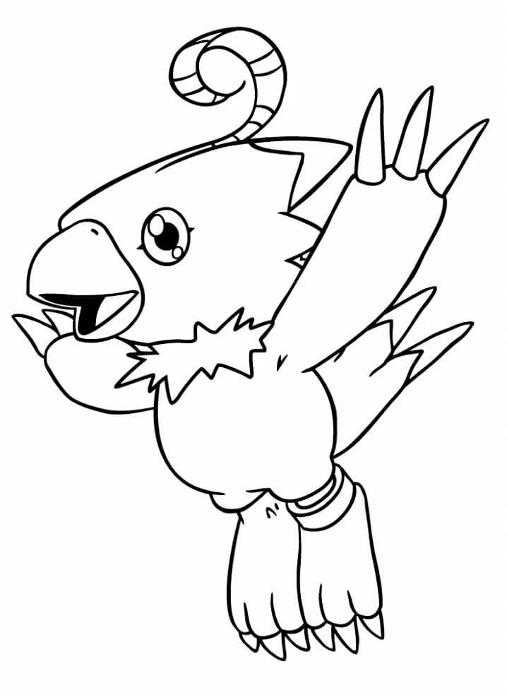 Digimon boyama sayfası – sevimli karakter, sanatsal çalışma