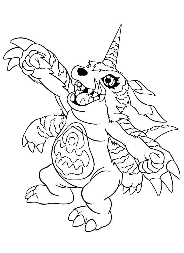 Digimon boyama sayfası – sanatsal çalışma, çocuklar için