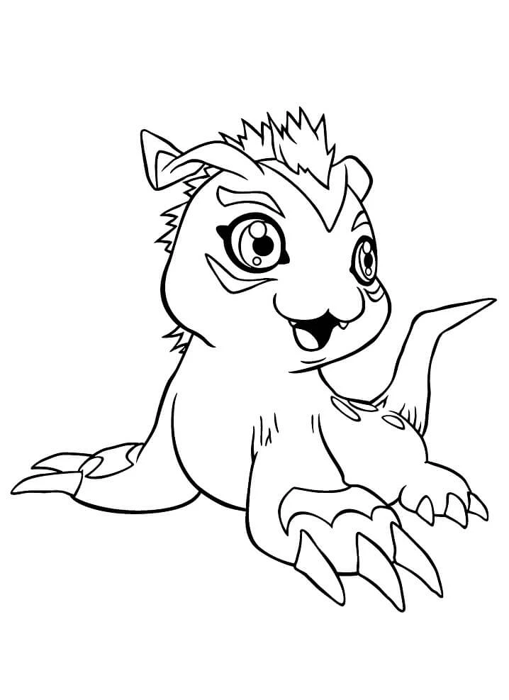 Digimon boyama sayfası – boyama çalışması, yaratıcılığı geliştirir