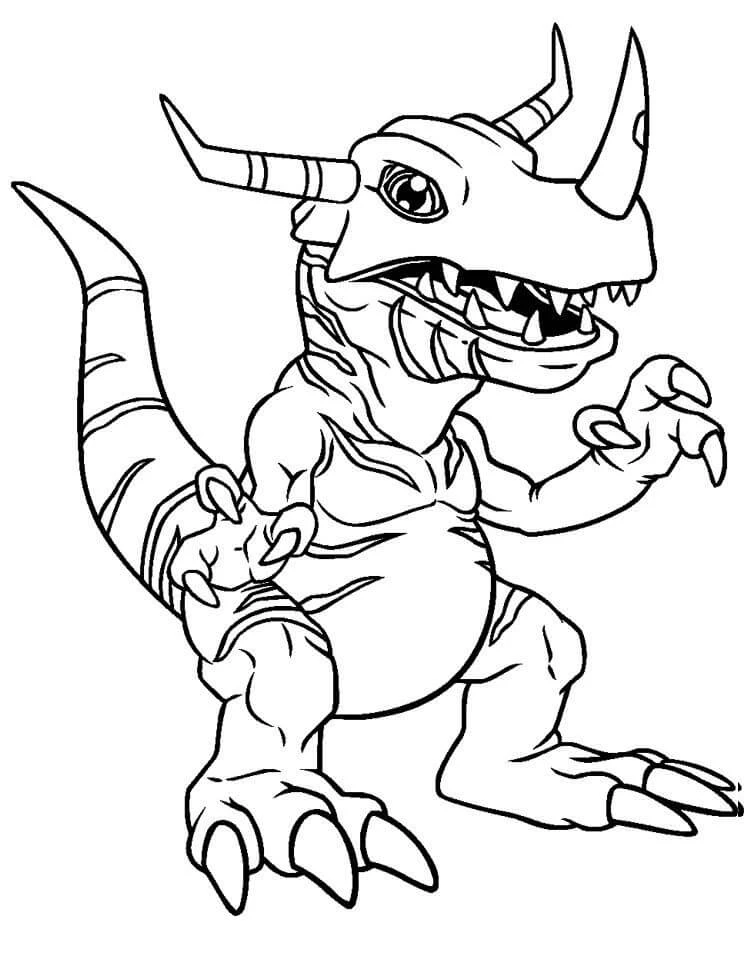 Digimon boyama sayfası – renkli çizimler, okul öncesi