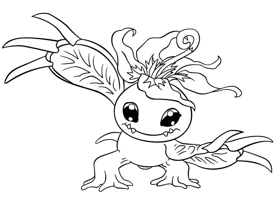 Digimon boyama sayfası – PDF indir, sevimli karakter