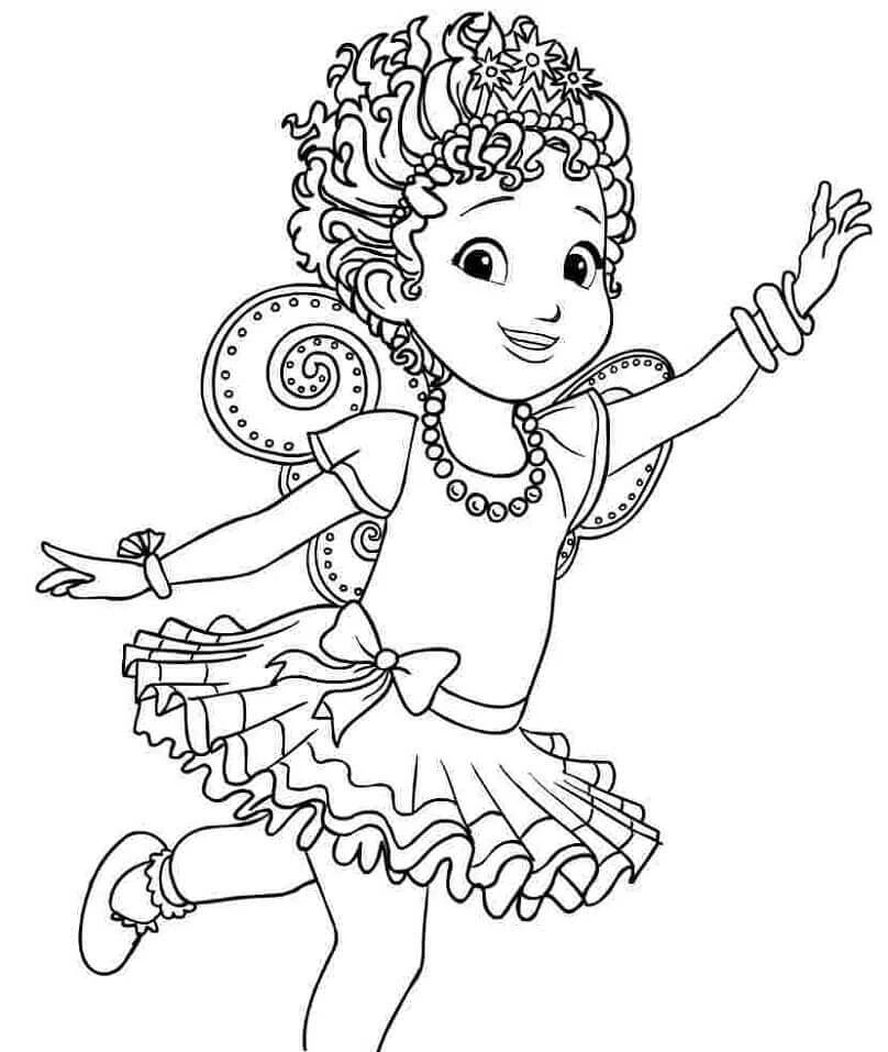 Fancy Nancy boyama sayfası – basit çizim, kolay boyama