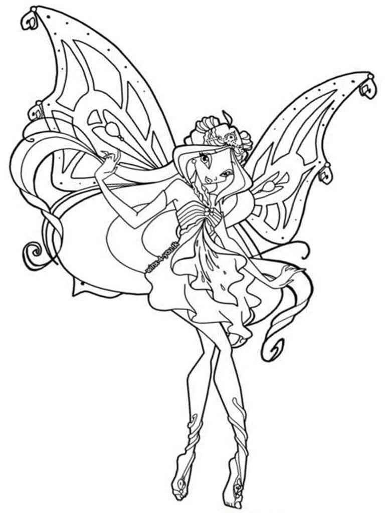 Winx Club boyama sayfası – sanatsal çalışma, çocuklar için