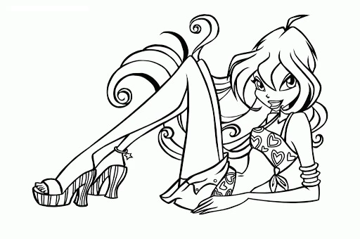Winx Club boyama sayfası – yaratıcılık, eğlenceli etkinlik