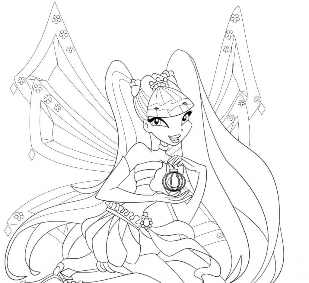 Winx Club boyama sayfası – renkli çizimler, okul öncesi