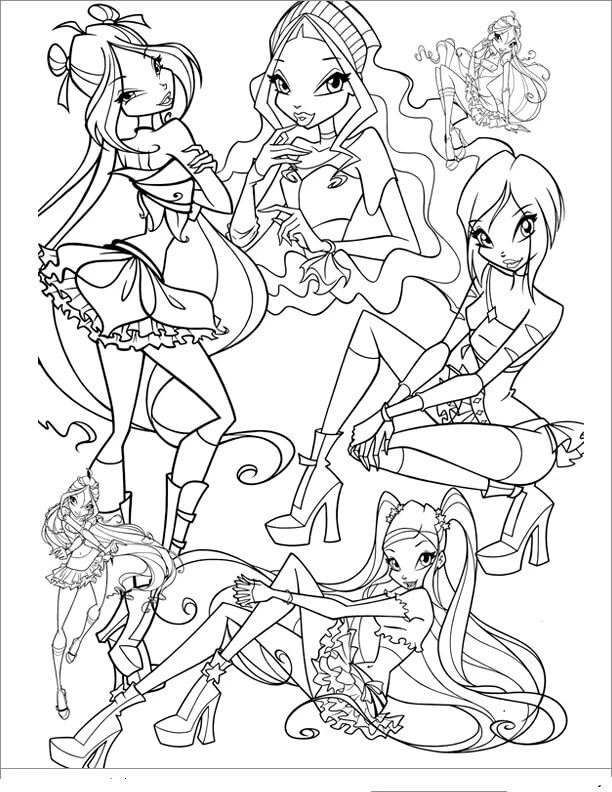 Winx Club boyama sayfası – ücretsiz yazdır, boyama etkinliği
