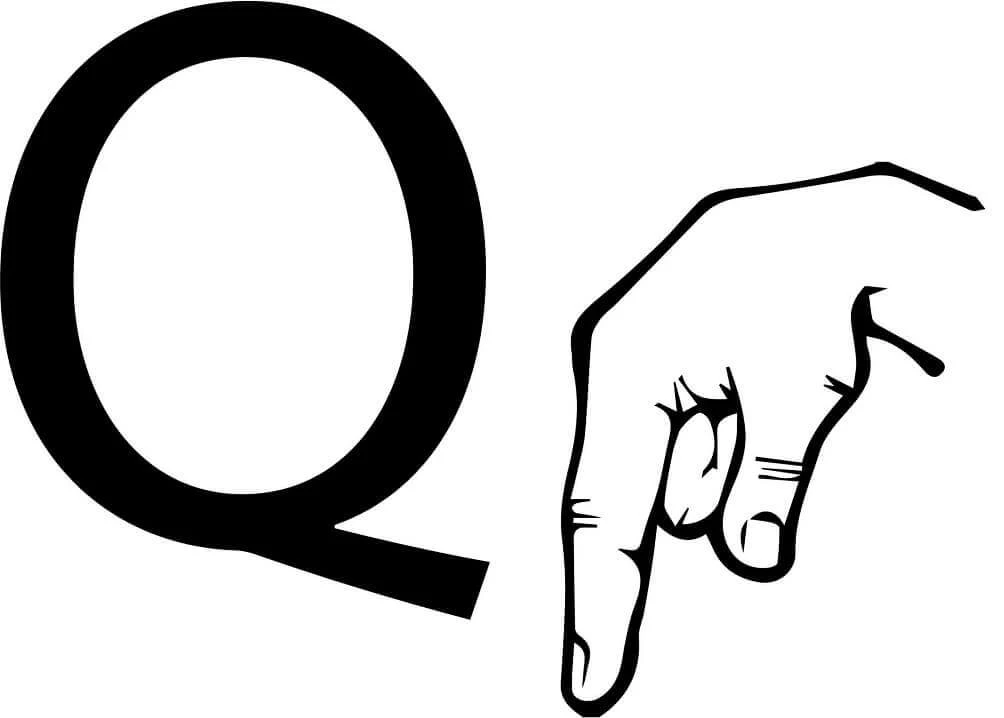 Q Harfi boyama sayfası – PDF indir, sevimli karakter