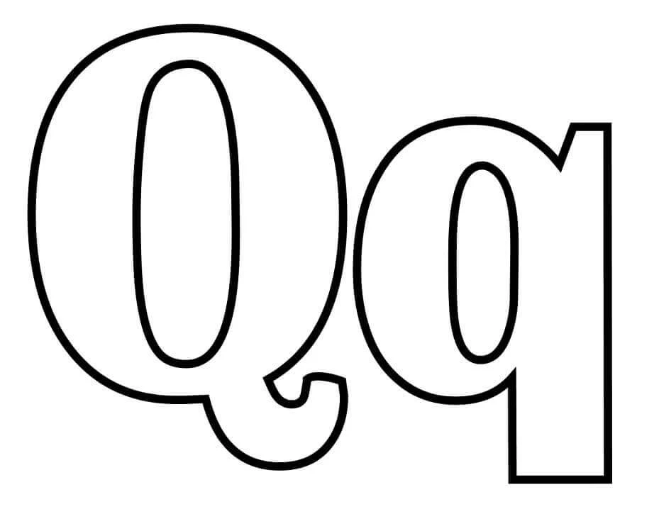 Q Harfi boyama sayfası – kolay boyama, eğitici aktivite