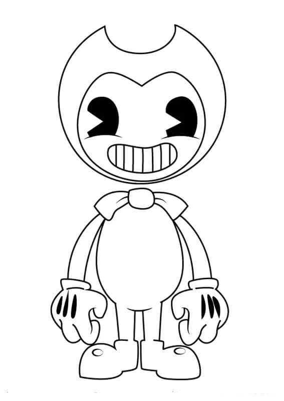 Bendy ve Mürekkep Makinesi boyama sayfası – evde etkinlik, ücretsiz yazdır