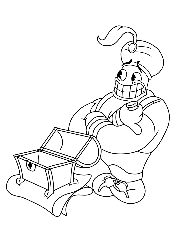 Cuphead boyama sayfası – el becerilerini geliştirir, boyama çalışması