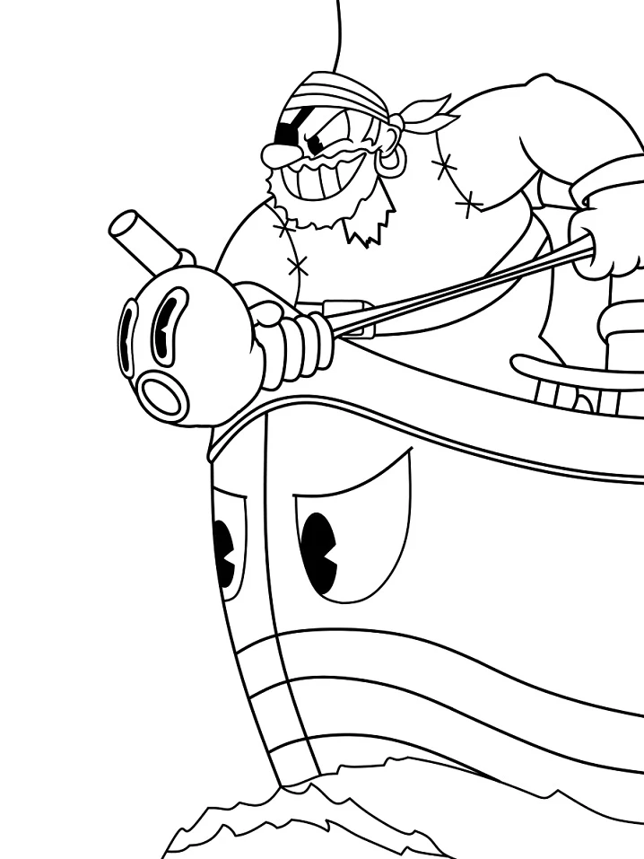 Cuphead boyama sayfası – boyama çalışması, yaratıcılığı geliştirir
