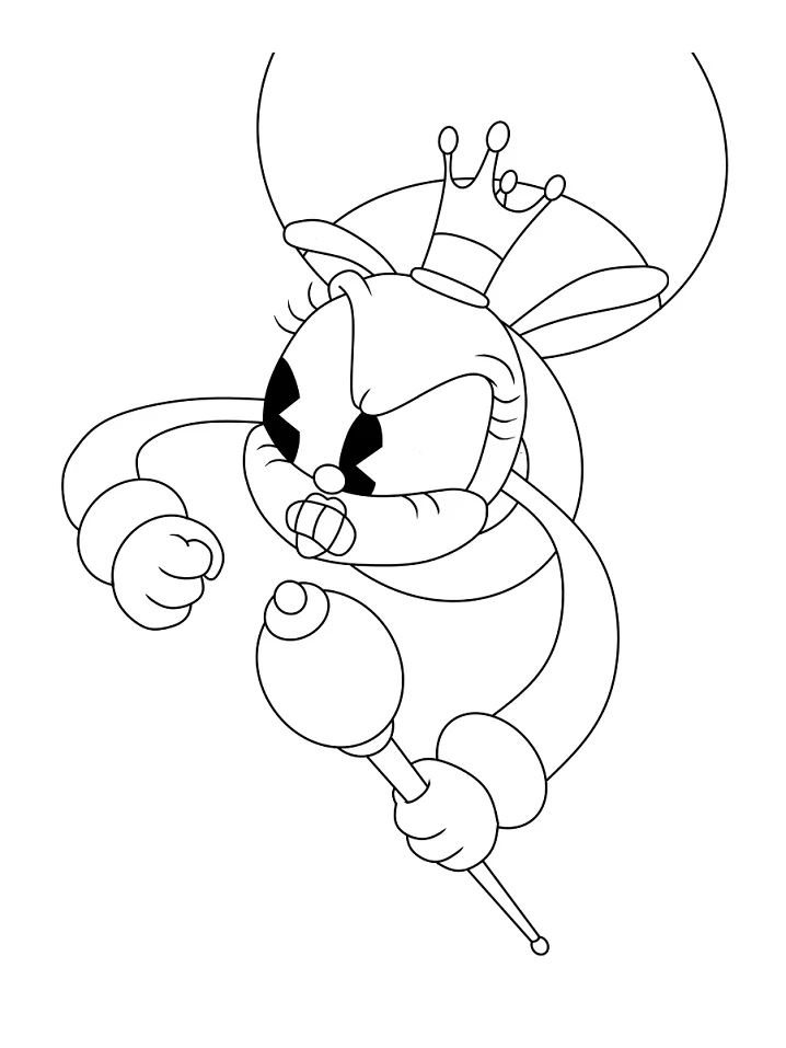 Cuphead boyama sayfası – PDF indir, sevimli karakter