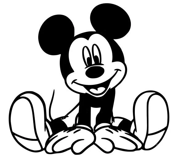 Mickey Mouse (Miki Fare) boyama sayfası – kolay boyama, eğitici aktivite