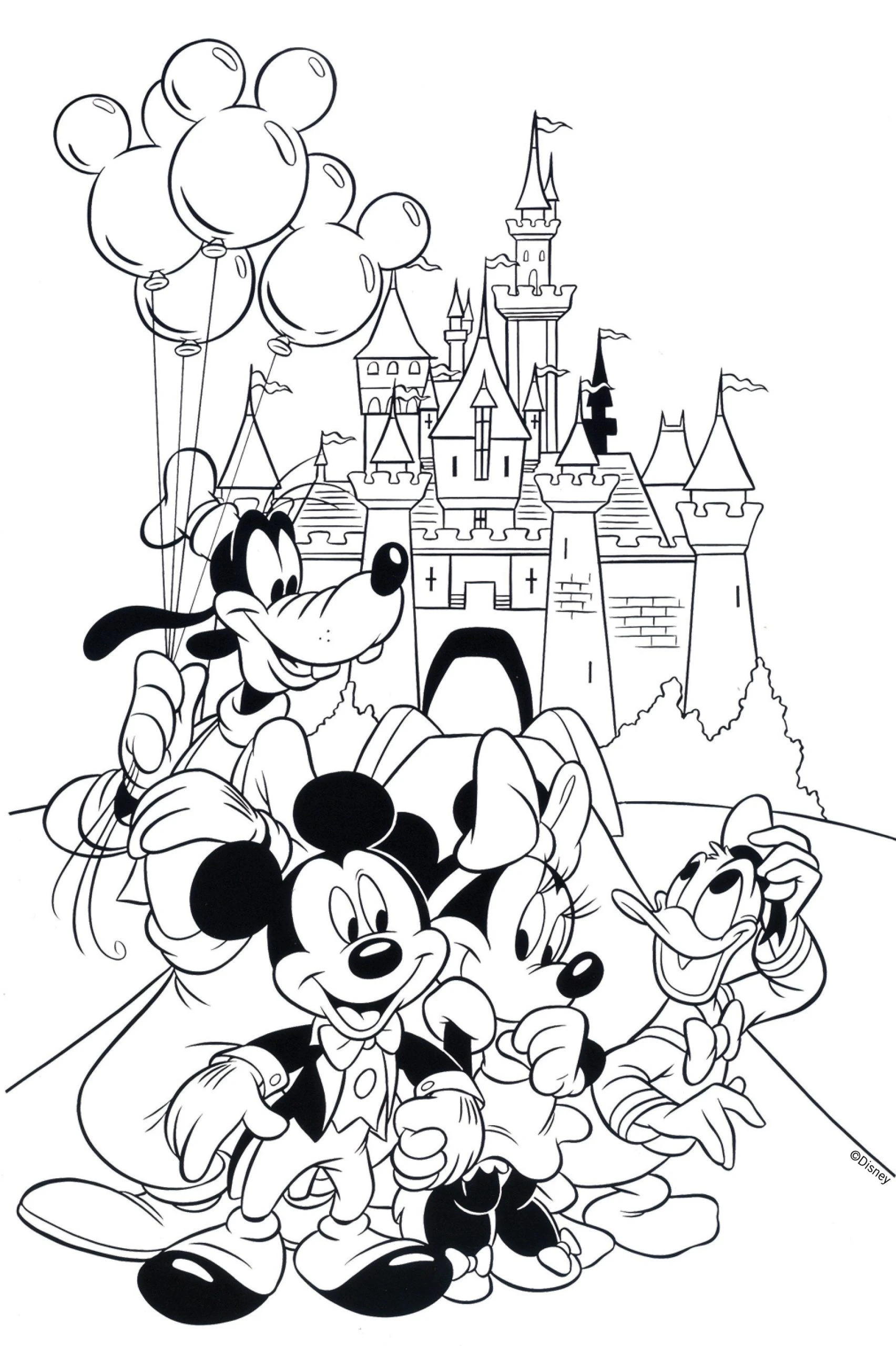 Mickey Mouse (Miki Fare) boyama sayfası – eğlenceli etkinlik, el becerilerini geliştirir