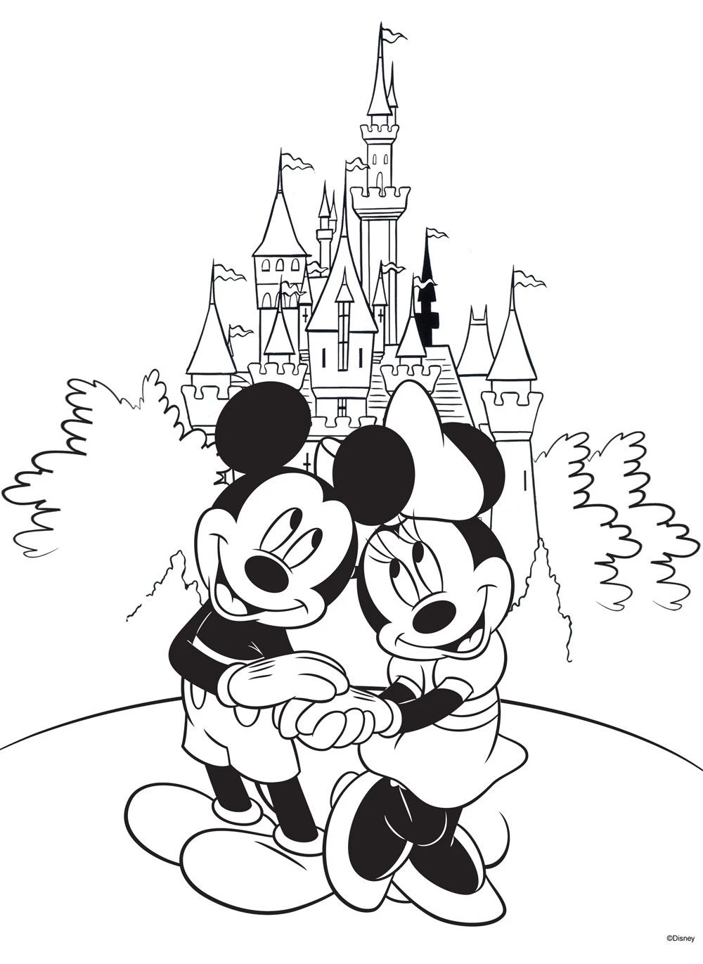 Mickey Mouse (Miki Fare) boyama sayfası – okul öncesi, evde etkinlik