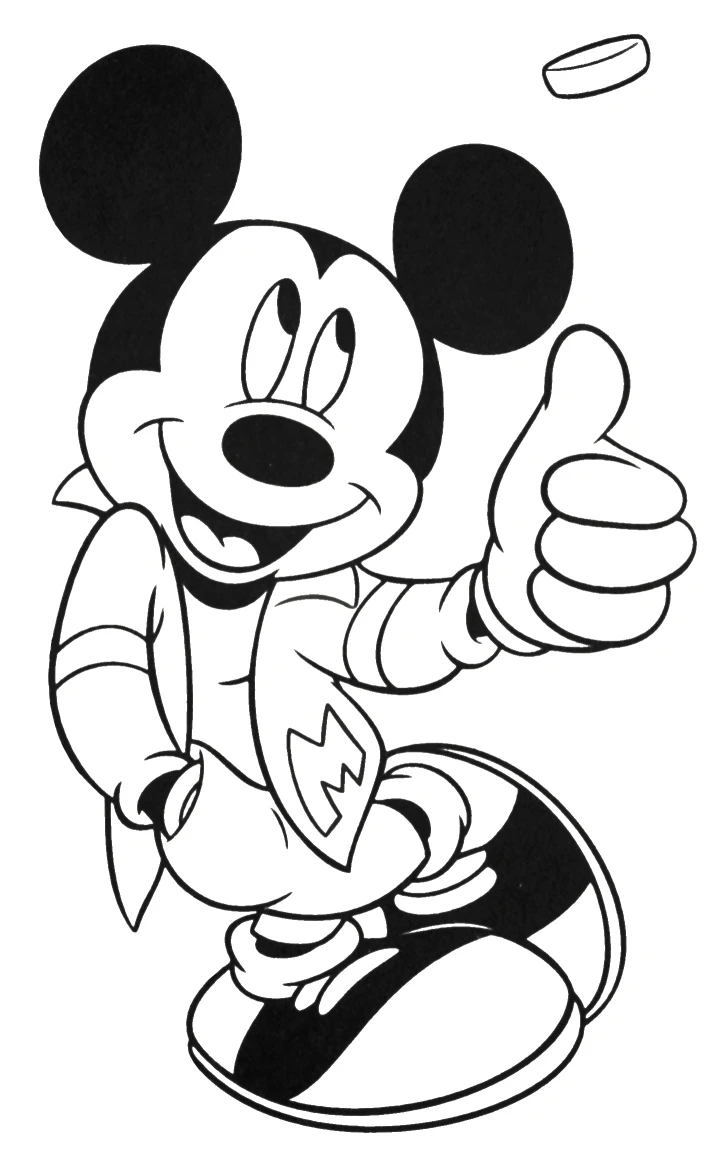 Mickey Mouse (Miki Fare) boyama sayfası – çizgi film temalı, basit çizim